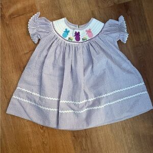 Smocked Easter dress with peeps